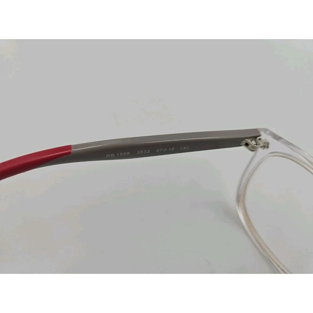 Ray-Ban Junior RB 1598 3832 Clear Grey Red Eyeglass (Frames Only)‎ 47-16 130